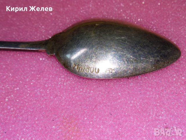 СТАРА НЕМСКА КАПИТАНСКА КОЛЕКЦИОНЕРСКА СРЕБЪРНА ЛЪЖИЧКА За КАФЕ СРЕБРО 800 ПРОБА 42985, снимка 4 - Колекции - 44376271
