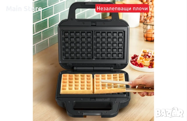 Уред за сандвичи Tefal UltraCompact 3 в 1 - 700W, снимка 6 - Тостери - 54324033