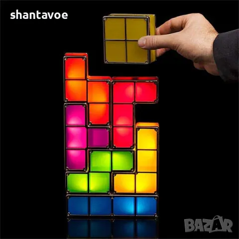 Цветна нощна лампа - тетрис конструктор