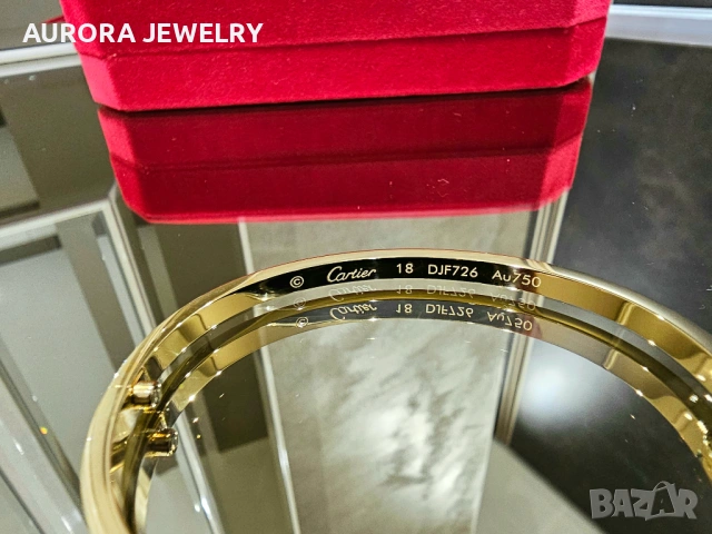 CARTIER Love Small Paved Gold Diamonds Гривна с Отверка, снимка 9 - Гривни - 53029594