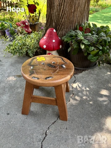 Столче / Табуретка от тиково дърво, снимка 3 - Декорация за дома - 46952885