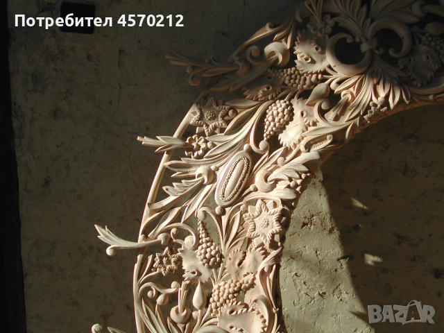 Дърворезба, Розета Слънце, Пано за стена или таван, Ръчна изработка по поръчка, Дърворезба Слънце, снимка 3 - Декорация за дома - 51440697