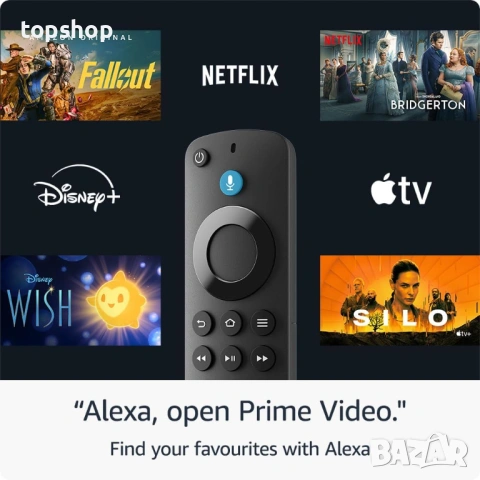 Чисто нов Amazon Fire TV Stick HD (Най-ново поколение) – 8GB, Alexa, Netflix  , снимка 4 - Приемници и антени - 53216910