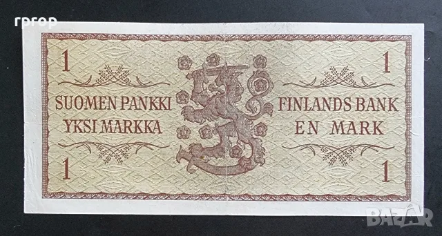 Финландия. 1 марка. 1963 година. UNC., снимка 2 - Нумизматика и бонистика - 36304044