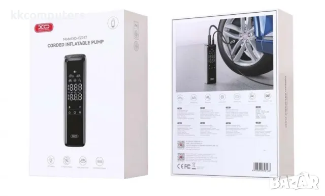 Компресор XO-CZ017 12V за помпане на гуми / Черен / Баркод : 456461, снимка 2 - Аксесоари и консумативи - 47709203
