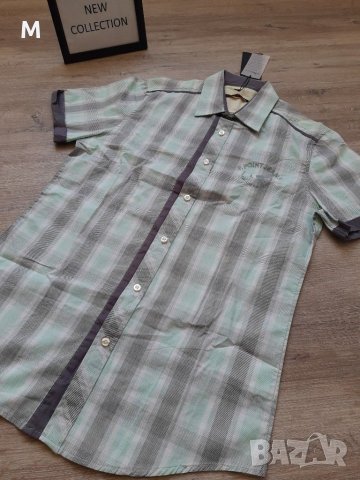 Нова колекция мъжка карирана риза с къс ръкав F POINT JEANS на намаление, снимка 2 - Ризи - 29439456