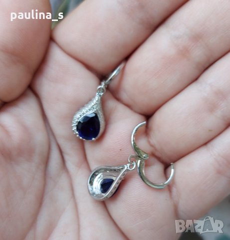 Два (2) броя / Обеци с цирконии, снимка 7 - Обеци - 29013366