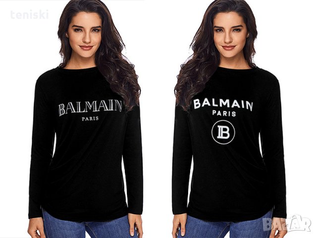  Дамска блуза тениска BALMAIN Paris принт Модели,ветове и размери , снимка 2 - Блузи с дълъг ръкав и пуловери - 34325995
