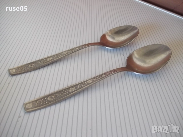 Лот от 2 бр. лъжици съветски, снимка 7 - Прибори за хранене, готвене и сервиране - 51955121