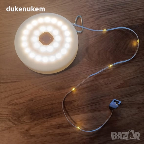 Соларни къмпинг лампички, 2м, 2-в-1, фенер и гирлянд с 8 режима, USB зареждане и дистанционно, снимка 10 - Соларни лампи - 52303362