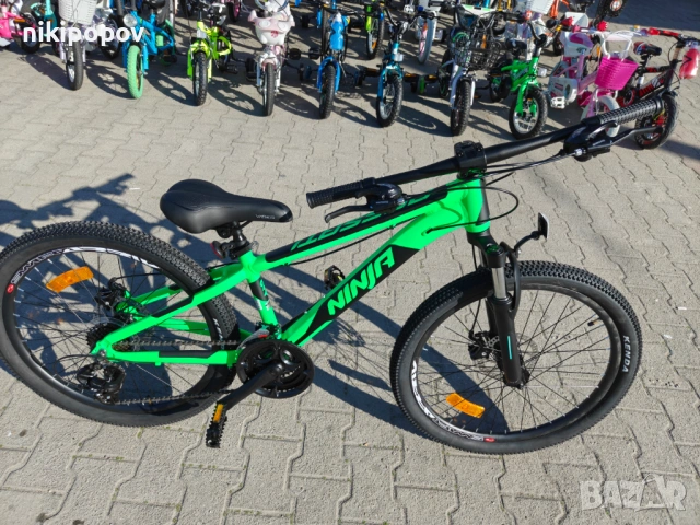BG Алуминиев велосипед 24" NINJA зелен, снимка 3 - Велосипеди - 54334827
