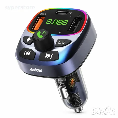 FM трансмитер със зарядно за кола, 12V (гнездо за запалка), Digital One SP01499 Andowl Q-C660, снимка 2 - Зарядни за кола - 56098529