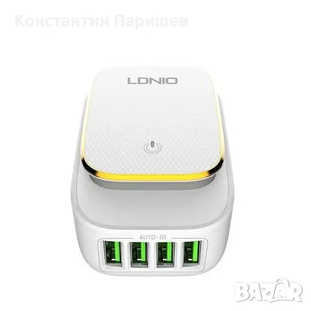 LDNIO A4405 зарядно 4x USB 22W с LED лампа + Lightning кабел, снимка 2 - Оригинални зарядни - 55738294