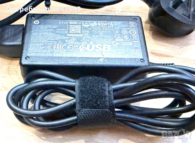 Оригинално Зарядно за Лаптоп HP L67440-001 65W, снимка 4 - Батерии за лаптопи - 52876898