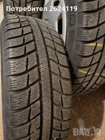 Продавам железни джанти с зимни гуми Michelin Alpin 185/60/15 , 5х100, снимка 2 - Гуми и джанти - 53108181