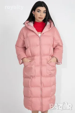 Розови дълги дамски зимни якета , снимка 5 - Якета - 49207606
