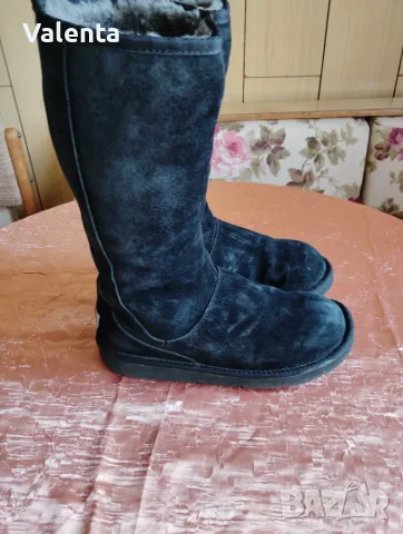Ботуши UGG Australia 39 номер черни с естествена кожа и овча вълна