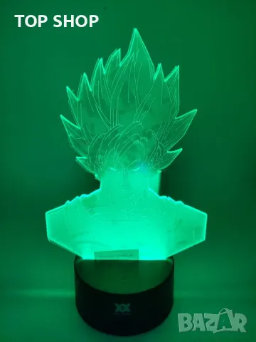 Dragon Ball Super Saiyan God Goku Екшън фигурки 3D настолна лампа 7 променящи цвета нощна лампа