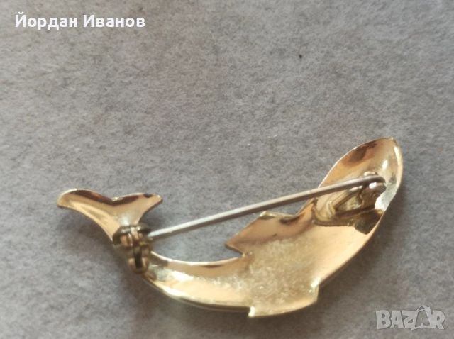 Старинна брошка с позлата и седеф , снимка 2 - Други - 52809983