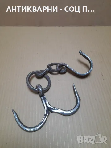 Соц Стар Ръчно Кован Ченгел За Дране На Животни., снимка 4 - Антикварни и старинни предмети - 48577083