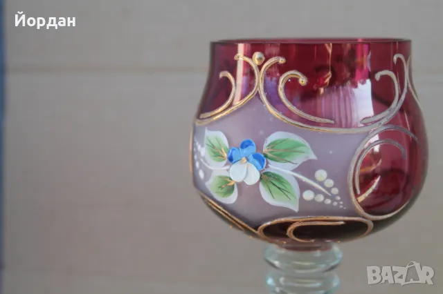 Чаша Бохемия , снимка 9 - Антикварни и старинни предмети - 47498021
