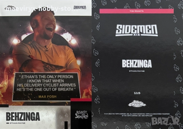 Topps Chrome Sidemen (2023) - YouTube kолекционерски карти, снимка 8 - Колекции - 52641783