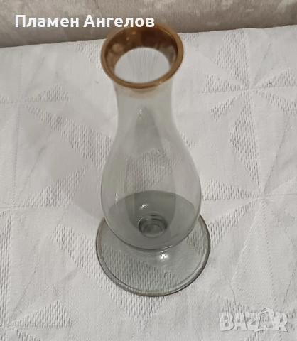 Стара, винтидж ваза-Vasi in Vetro Fume Anni 16.5см.,50,60г., снимка 6 - Антикварни и старинни предмети - 52326865