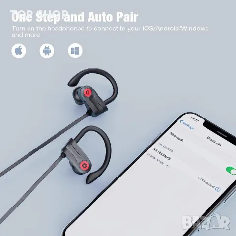 Boean Bluetooth спортни водоустойчиви слушалки, снимка 10 - Bluetooth слушалки - 48636600