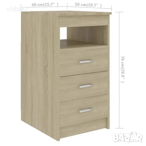 vidaXL Бюро, дъб сонома, 140x50x76 см, инженерно дърво, снимка 10 - Бюра - 56146582