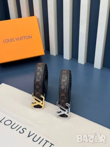 колани от естествена кожа в кутия 2см louis vuitton