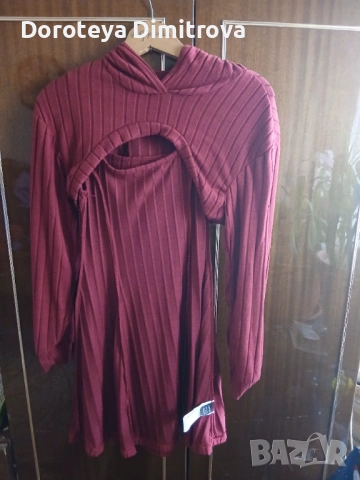 Продавам Рокли от две части,цвят бордо и горчица.Размер ХS.Цена 30 лв/15 евро., снимка 3 - Рокли - 53062651