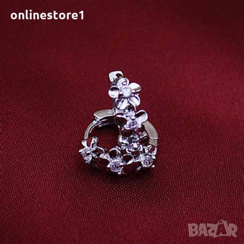  Сребърни обеци 925 - Мини Халки Камелия Код: BX502, снимка 3 - Обеци - 33746274