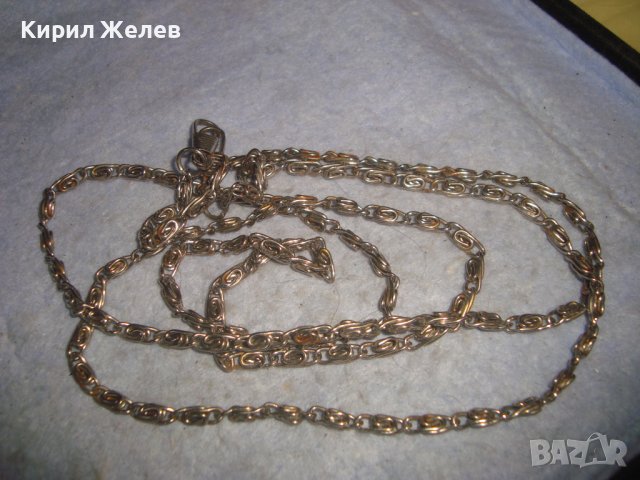 СРЕБРИСТА СТОМАНЕНА ЗДРАВА ДЪЛГА ВЕРИЖКА КЮСТЕК СИНДЖИРЧЕ РЕТРО ПЛЕТКА 30125