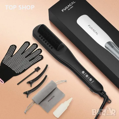 Керамична парна преса за изправяне и стилизиране от FUGACAL, снимка 3 - Преси за коса - 48763613