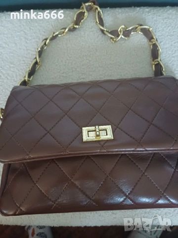 Кожена кафява чанта., снимка 3 - Чанти - 53270209