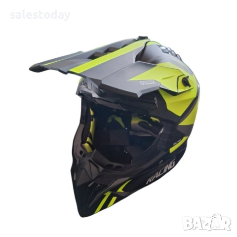 Кросова Каска за Мотокрос и Ендуро, Cross Helmet, Neon, снимка 3 - Аксесоари и консумативи - 53910049