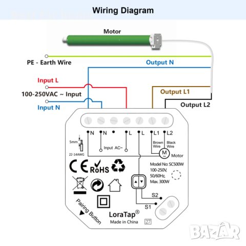 LoraTap Tuya Smart WiFi превключвател за щори Релеен модул, снимка 12 - Други - 42753404