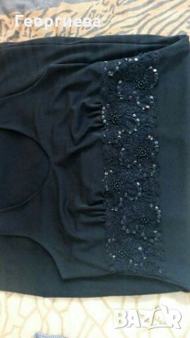 Черна рокля с колан от дантела и пайети👗🍀M/L,L👗🍀арт.880, снимка 10