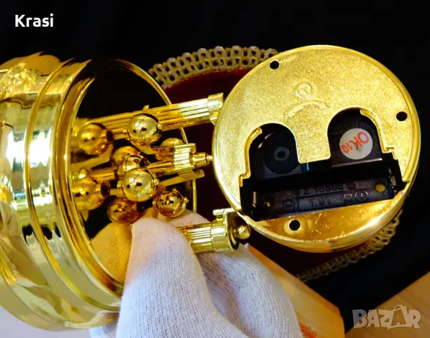 Нов немски настолен часовник с купол,кутия, снимка 6 - Антикварни и старинни предмети - 47417515