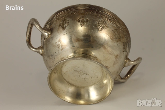 Стара Немска Дебело Посребрена Купа VILLEROY & BOCH 17-18, снимка 7 - Антикварни и старинни предмети - 53151111