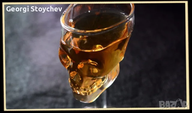 Стъклена чаша за вино ЧЕРЕП, снимка 4 - Чаши - 56543166