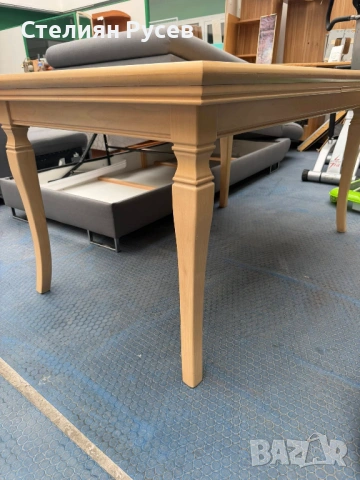 240377  НОВА трапезна маса 145/90 см -цена 130 евро или 254,26 лв хбб струговани крака , мдф плот 14, снимка 3 - Маси - 53961395