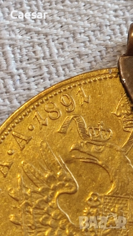 златна монета 4 австрийски дуката Франц Йосиф 1891, снимка 2 - Нумизматика и бонистика - 52083936