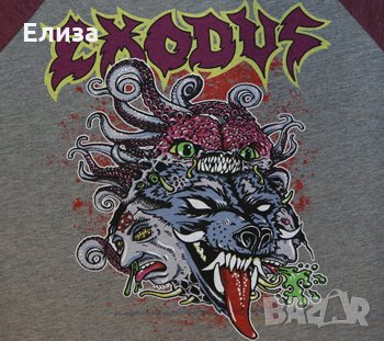 Exodus Toxic Wolf baseball блуза нова с етикет 3/4 ръкав на траш легендите, снимка 1 - Блузи - 31013149