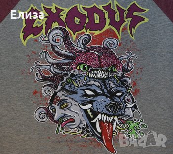 Exodus Toxic Wolf baseball блуза нова с етикет 3/4 ръкав на траш легендите