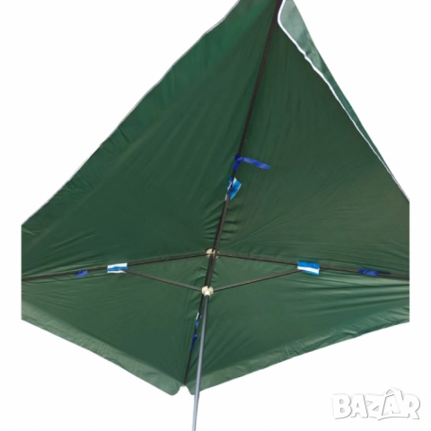 Градински чадър 300x260 см – Зелен плат с черна основа, снимка 4 - Други стоки за дома - 52098601