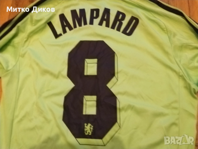 Челси футболна тениска маркова на Адидас №8 Франк Лампард с баджове Шамп. Лига дълъг ръкав размер С, снимка 8 - Футбол - 51556185