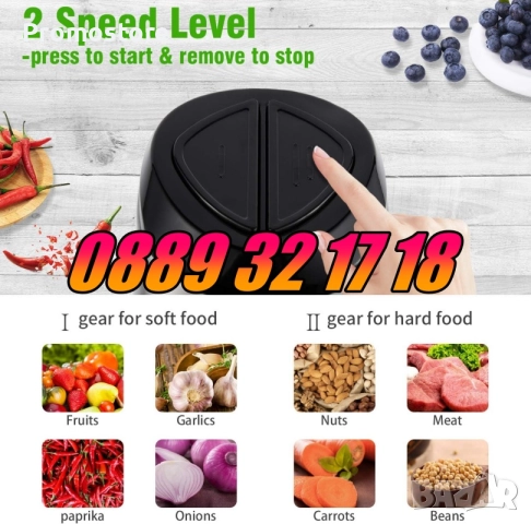 Професионален кухненски чопър 5 л с 3 скорости 2000W, мелене на кафе, снимка 6 - Кухненски роботи - 51550106