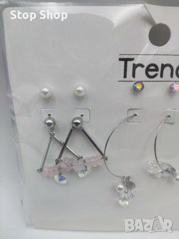 Обеци Trendz 6 вида , снимка 4 - Обеци - 39615787