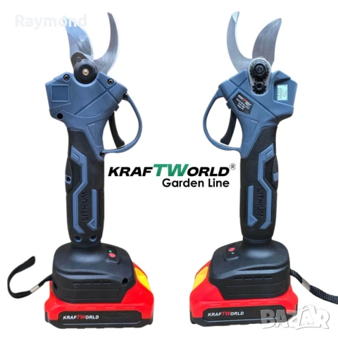 3в1 Акумулаторен Градински Комплект KraftWorld – Резачка с омасляване, Ножица и Телескопичен Прът, снимка 6 - Градински инструменти - 51072074